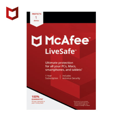 רישיון דיגיטלי McAfee LiveSafe 2021